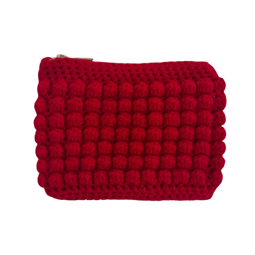 Bobble pouch in red
