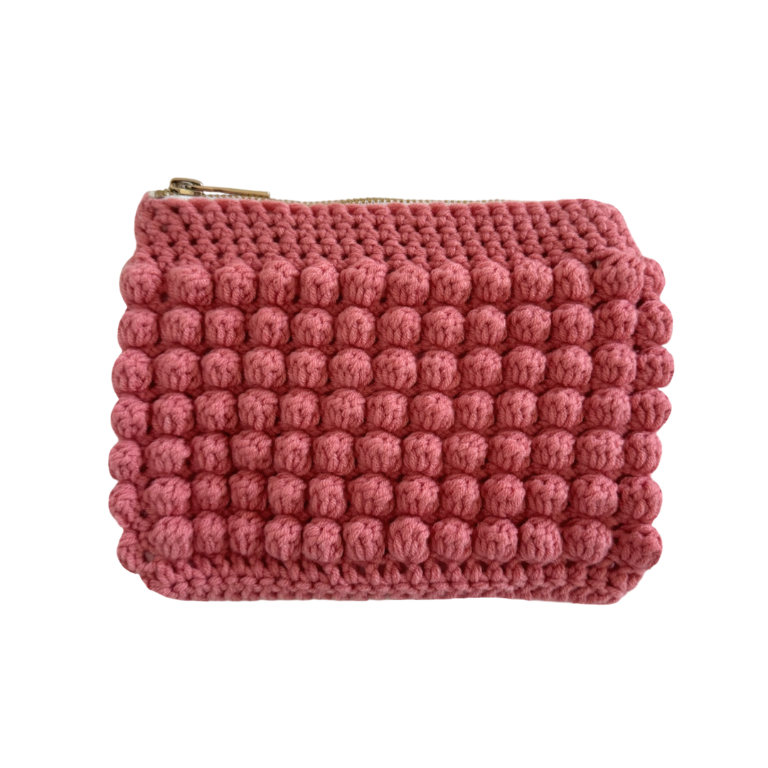 Bobble pouch in rose