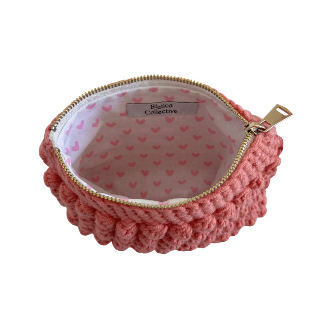 Bobble pouch in rose