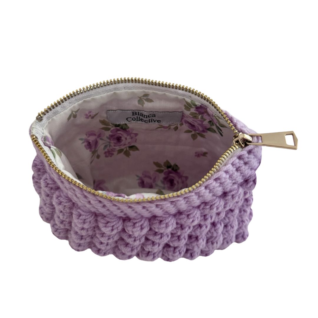 Bobble pouch in lilac