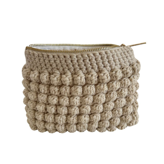 Bobble pouch in beige