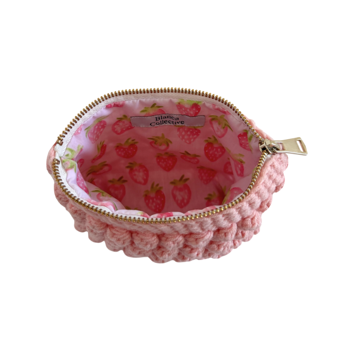 Bobble pouch in baby pink