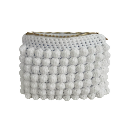 Bobble pouch in white