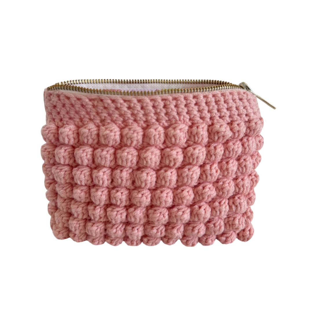 Bobble pouch in baby pink