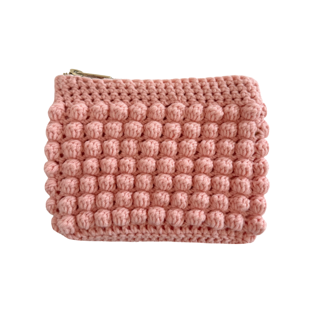 Bobble pouch in baby pink
