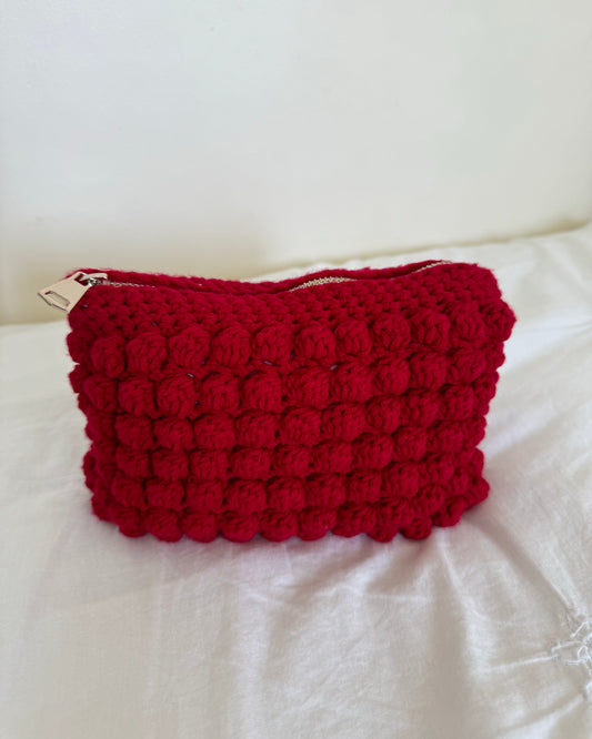 Bobble pouch in red